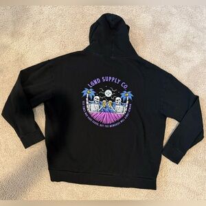 3XL LGND Supply Co. Black Graphic Hoodie. Skeleton, Beer, Men’s Hoodie.